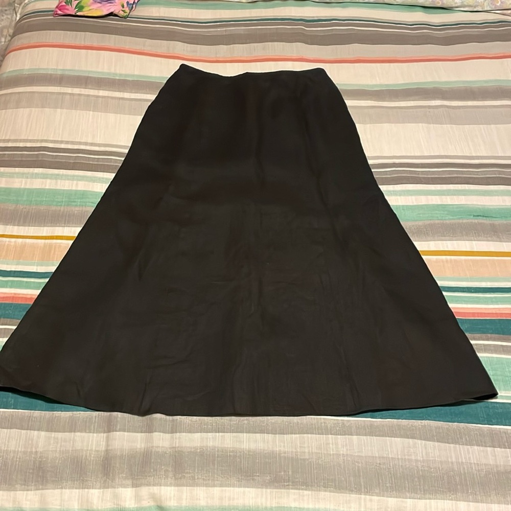 Vintage Black Irish linen maxi skirt
